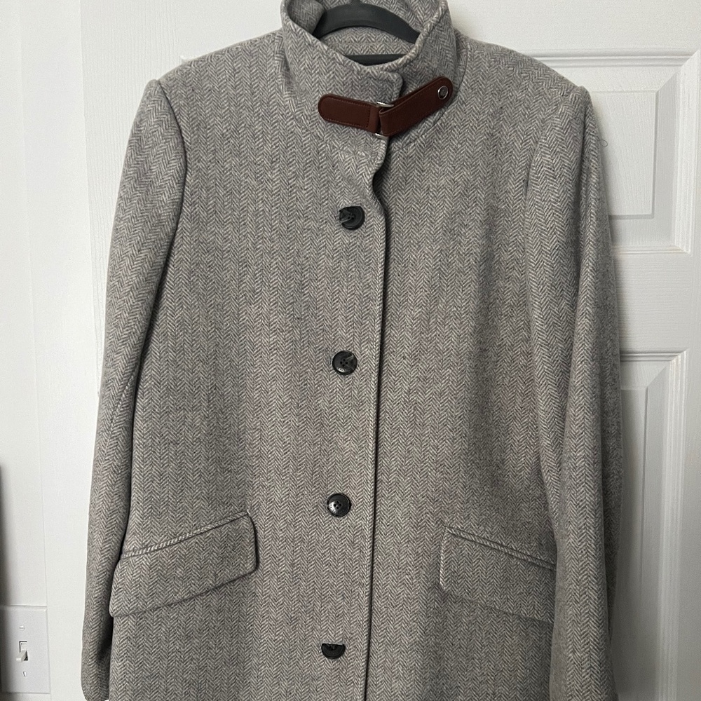 Lauren Tab Front Wool Blend Coat